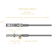 Steinway Type 2 Shank & Flange Set, Flex 2 (knuckles not attached)